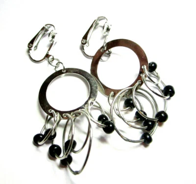 Ohrclips schwarz silberf Clips - Bild 1 von 4