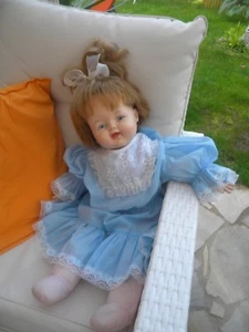 Alte Puppe Stoffpuppe Kopf Kunststoff Marke Alexander Doll 65 cm Groß - Bild 1 von 8