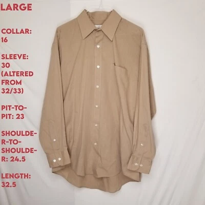 ENRO Hombres GRANDE 16x30 Bronceado Camisa Manga Larga Con Botones De Colección Foto 1 de 4