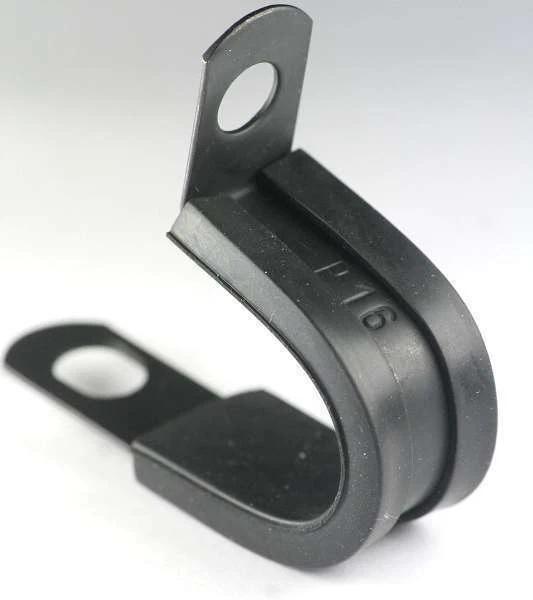 CARBOLTS Black Stainless Steel P Clips Clamp W5 316 Marine Grade Rubber Linned