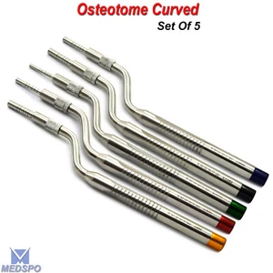 Kit de osteotomas curvo offset instrumento de implante dental cóncavo elevación de senos 5 piezas  - Imagen 1 de 5