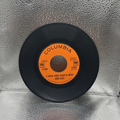 Johnny Mathis I Love Her That’s Why / Gina Vintage Vinyl 45 COLUMBIA 4-42582 NM - Image 1 of 4