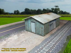 HO Scale Building - Weathered Shed Cardstock kit set WS2H - Foto 1 di 7