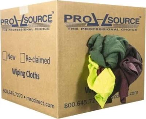 10 Lb Box PRO-SOURCE Low Lint Reclaimed Fleece/Sweatshirt Cotton Cloth Towels - Picture 1 of 1