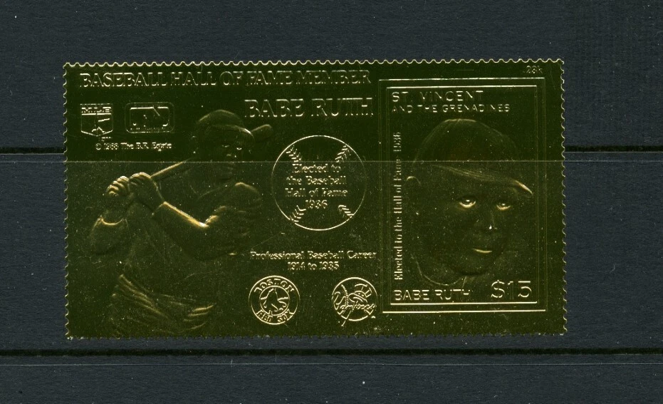 St Vincent   MNH    Babe Ruth gold embossed    TA912 - Image 1 of 1