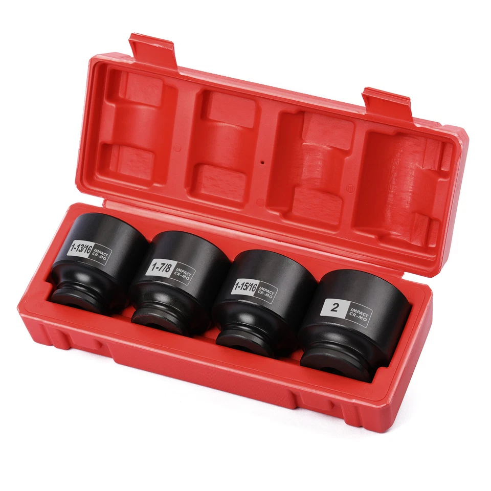 1/2'' Drive Spindle Axle Nut Impact Socket Set 6 Point CR-MO 1-13/16, 1-7/8 - Image 1 of 4