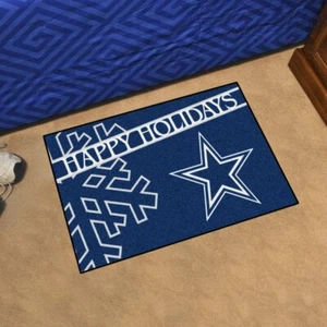 NFL - Dallas Cowboys Starter Mat Accent Rug - 19in. x 30in. Happy Holidays - Picture 1 of 5