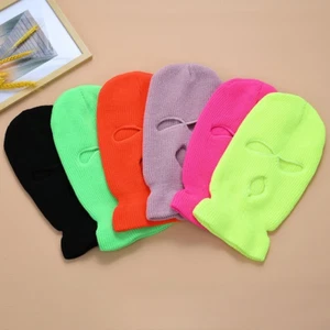 Erwachsene Winter Balaclava 3 Loch Gesichtsmaske Skimütze Hood Beanie Cap Neu - Bild 1 von 27