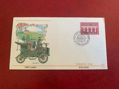ICELAND ISLAND 1984 FDC FLEETWOOD EUROPA CARS 1900 CUDELL - Image 1 of 2