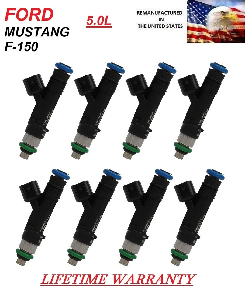 Juego de 8 inyectores de combustible OEM BOSCH MEJORADO para Ford Mustang 2011-2019 5,0 L Foto 1 de 1