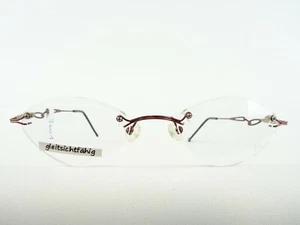 Randlosbrille Damen Metallgestell ohne Rahmen randlose dunkelrot leicht Gr. M - Picture 1 of 6