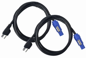 2 Pack Audiopipe 6 Foot 14 Gauge PowerCon Male to Power Cable X-1014-6P - Picture 1 of 12