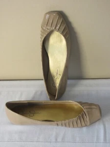 Jessica Simpson Ballet Flats Shoes Women US 9.5" B Nude Faux Patent Leather - Picture 1 of 7