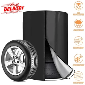 Black Tire Case Tire Protection Cover Waterproof Tyre Spare Cover Uv-Proof Wheel - Picture 1 of 13