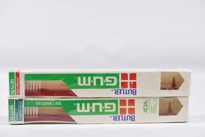 2 escovas de dentes vintage Butler GUM #409 1 compacto macio com estimulador de gengiva novo na caixa - Imagem 1 de 4