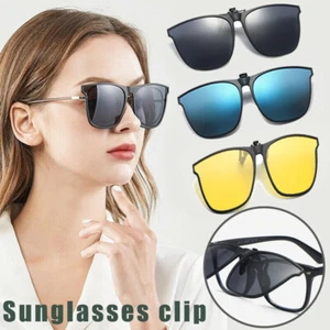 Clip on Sunglasses Polarized Flip up Over Prescription Anti Glare Sunglasses UK - Picture 1 of 13