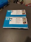 2 X Hp 90 Cyan Printhead And Cleaner Sealed In Box Out Of Date 2020