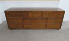 Vintage Henredon Artefacts Oak Campaign Style Dresser, Nine Drawer Low Chest