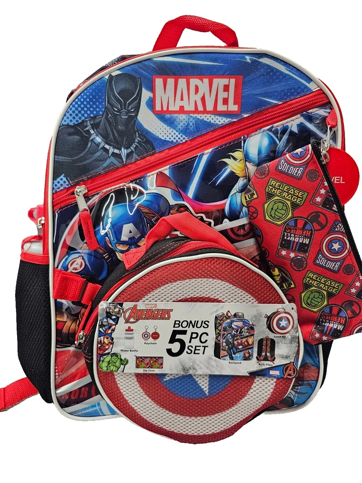 Marvel Kids' 5pc 16-inch Backpack Set with Lunch Bag