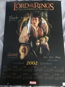The Lords Of The Rings The Fellowship of the ring 2002 calendar poster brand new - Picture 1 of 6