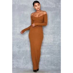 Mistress Rocks BEST SHOT Rust Off Shoulder Maxi Dress NWT XS - Picture 1 of 9