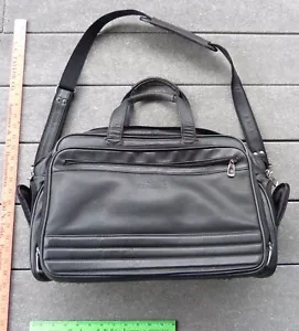 Samsonite Black Leather Multiple Sections Briefcase Tote Style #395111183 - Picture 1 of 9