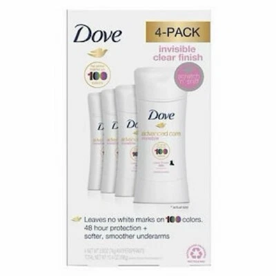 NEW Dove Advanced Care 100 Colors Clear Finish, 2.6 Oz 4-pack - Image 1 of 4