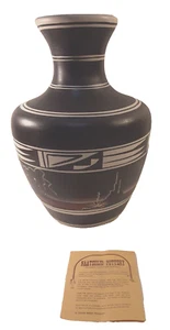 Navajo VASE Hand Painted Pottery Rainbow Cedar Mesa Naatsiilid SIGNED & COA - Picture 1 of 10