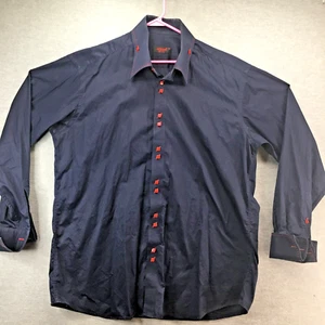 AXXESS Shirt Men’s Cotton Button Up Shirt 4XL Blue Red - Picture 1 of 8