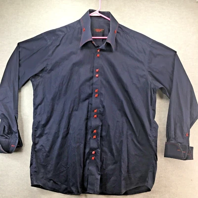AXXESS Shirt Men’s Cotton Button Up Shirt 4XL Blue Red - Image 1 of 4