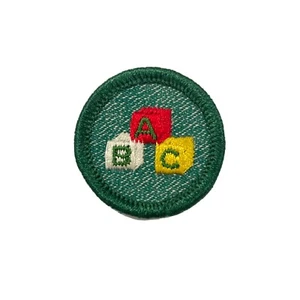 Vintage Girl Scouts New 1954 ONLY. RARE CHILD CARE Badge ABC Blocks - Picture 1 of 3