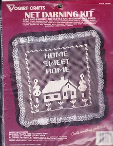 Net Darning Pillow Kit: Home Sweet Home 14 x 14 - Picture 1 of 1