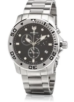 Reloj para hombre Swiss Eagle SE-9001-11 Sea Bridge cronógrafo fecha esfera negra $349 Foto 1 de 4
