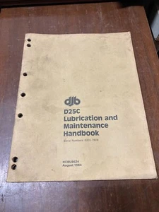 Cat DJB D25C Lubrication and Maintenance Manual Serial Numbers 6201-7608 - Picture 1 of 3