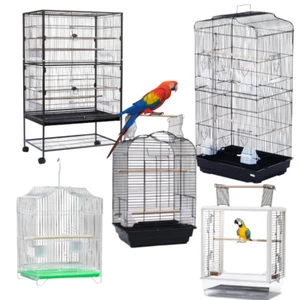 Bird Cage Large Small Pet Stand-alone Cages Aviary Parrot Budgie Wheels - Picture 1 of 50
