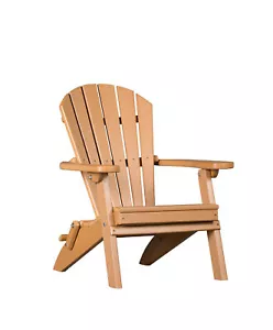 KIDS FOLDING ADIRONDACK CHAIR - 4 Season Recycled Child Sized Furniture CEDAR - Picture 1 of 2