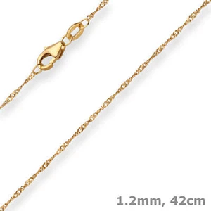 1,2mm Singapurkette Goldkette Collier Halskette aus 375 Gold Gelbgold 42cm - Picture 1 of 3