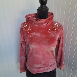 So cozy Pullover Girls Sweatshirt Super soft long Coral Pink Sequin L 10-12 - Picture 1 of 9