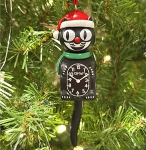 Black Kit Cat Klock clock Christmas Tree Ornament - Picture 1 of 8