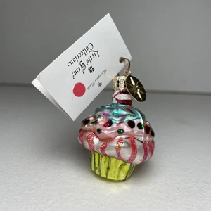 2001 Christopher Radko Little Gem's Collection Pink Candy Cupcake Ornament - Picture 1 of 7