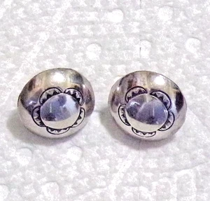 VINTAGE NAVAJO CONCHO OHRRINGE STERLINGSILBER - Bild 1 von 5