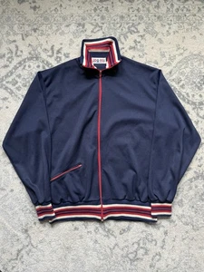 Vintage Jog Joy Track Jacket 1980’s Size L Navy Red Vtg - Picture 1 of 8