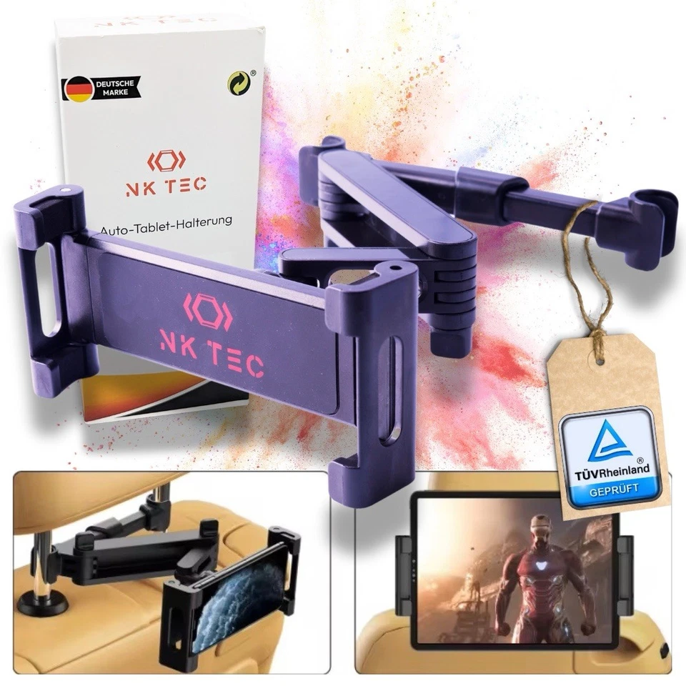 Tablet Halterung Auto Handyhalterung Tablethalter Kopfstütze für IPad, Samsung - Bild 1 von 4