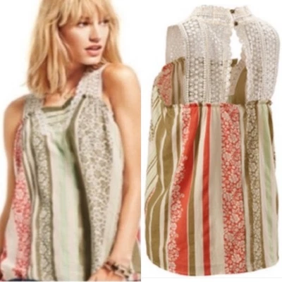 Blusa sin mangas boho sin mangas ganchillo gasa susurro CAbi talla mediana Foto 1 de 4