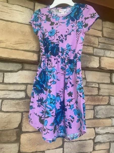 New Girls LuLaRoe Mae Pocket Dress Size 8 Purple - Picture 1 of 7
