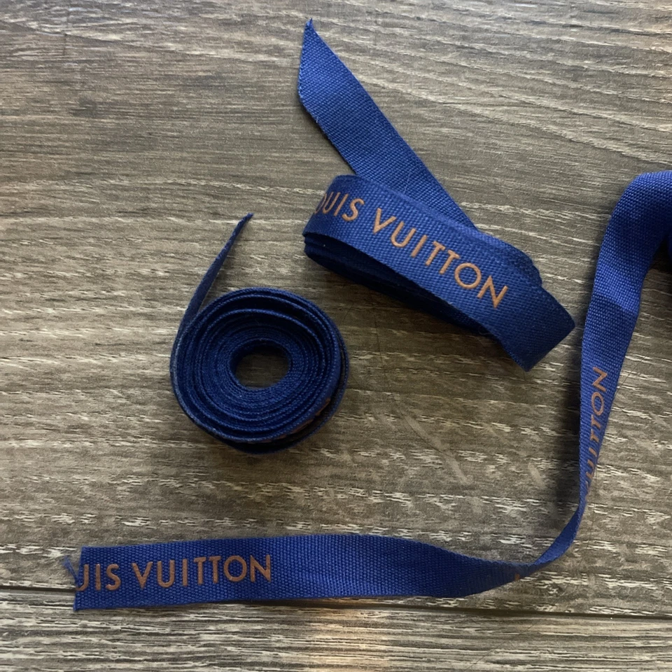 Louis Vuitton Gift Ribbon 2 Yards x 1/2-Inch Blue with Gold Logo - Image 1 of 1