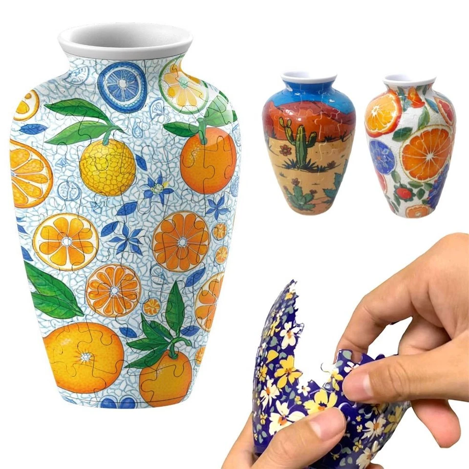 Creative 3D Puzzle Vase Waterproof Flower Arrangement Vase Housewarming Gift - image 1 of 4
