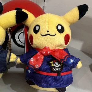 Exclusive Flight Attendant Pikachu Pokemon Store Narita Japanese Plush Keychain - Picture 1 of 2