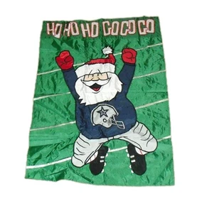 Dallas Cowboys Santa Christmas Embroidered Flag Banner 40 X 27 Inches New Nfl - Picture 1 of 1