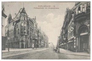 V8262/ Karlsruhe Hofapotheke mit Kaiserstraße AK 1910 - Picture 1 of 2